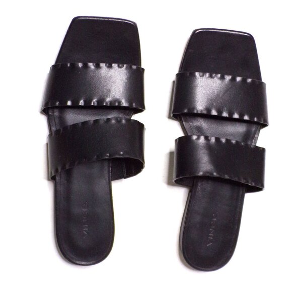 VINCE Zofi Mafalda Slide Sandal Shoe Leather 8.5 Black - Picture 8 of 15